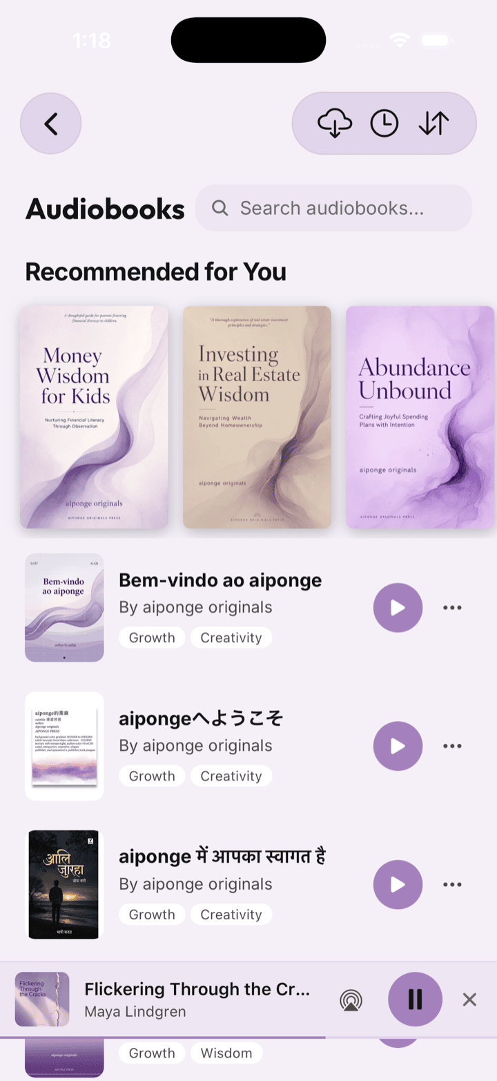 Audiobooks — short books on attention, philosophy, and how to notice things.